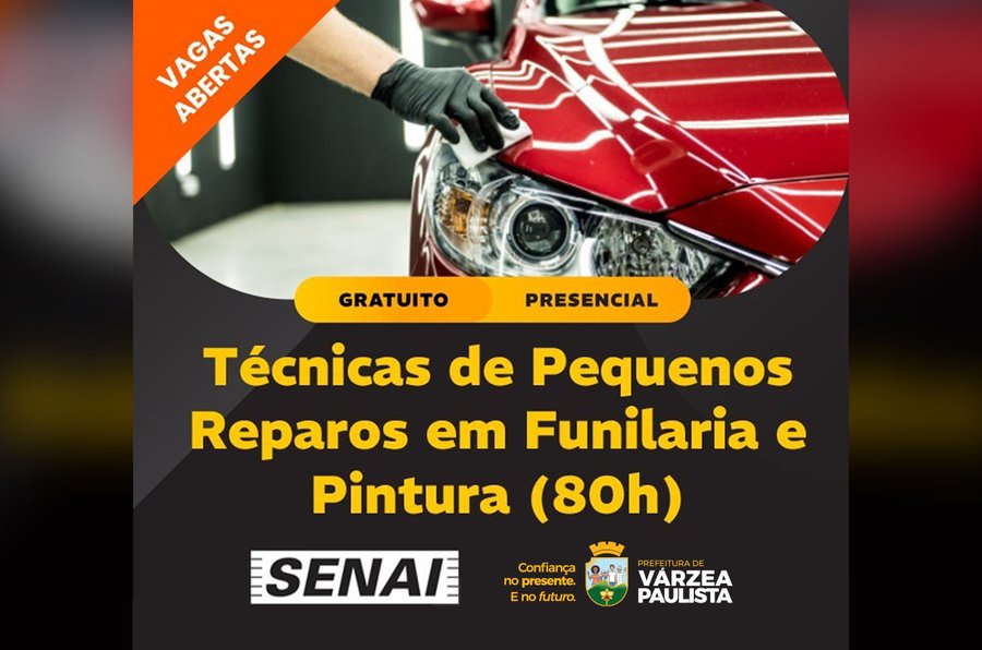Prefeitura oferece curso gratuito de Técnicas de Pequenos Reparos em Funilaria e Pintura