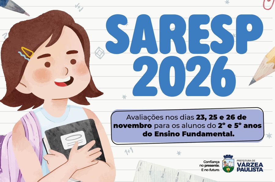 Alunos da rede municipal de Várzea Paulista participarão das provas do Saresp em novembro