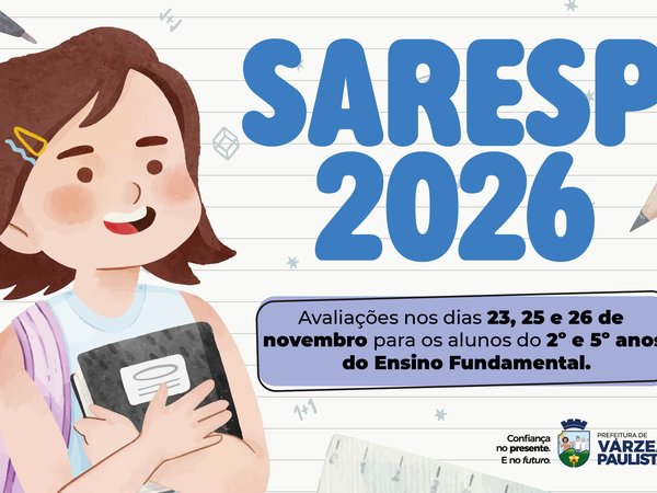 Alunos da rede municipal de Várzea Paulista participarão das provas do Saresp em novembro
