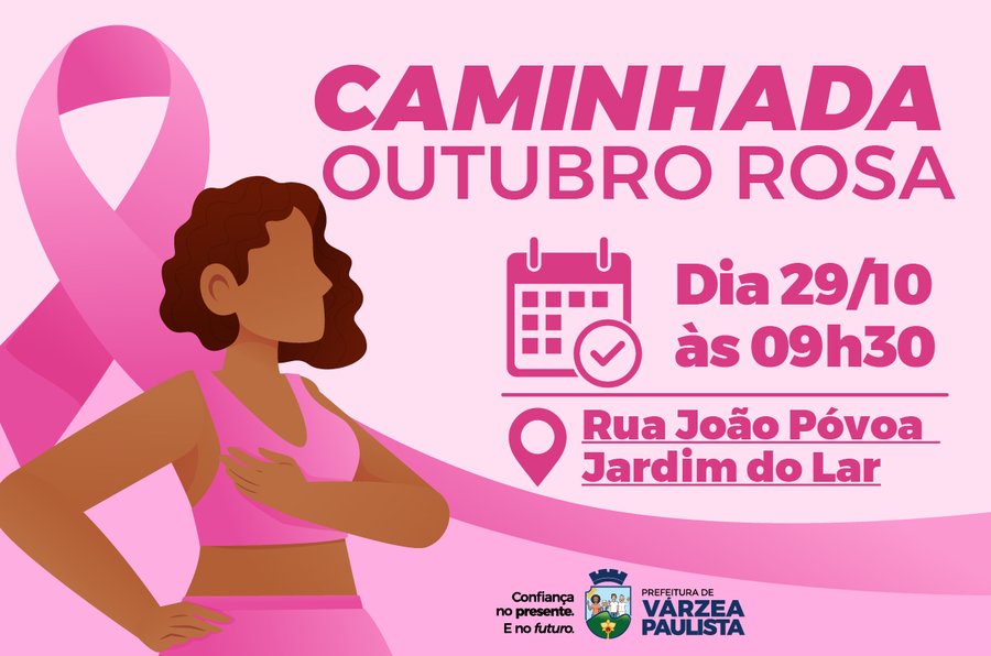 Caminhada encerrará Outubro Rosa em Várzea Paulista nesta quinta (29); saiba como participar