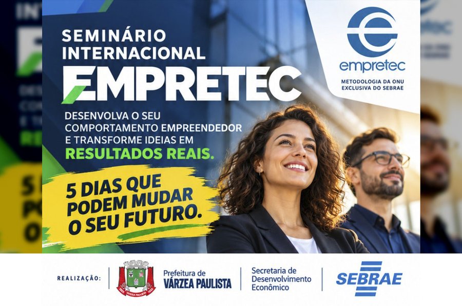 Inscrições abertas para o seminário empresarial Empretec em Várzea Paulista